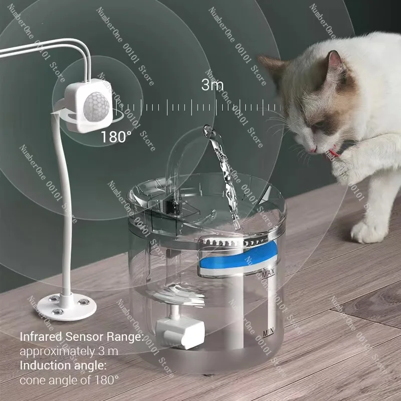 Cat Auto Circulation Fountain Filter Water Dispenser Constant Temperature Transparent Mute Pet Accessories Supplies Feeding Tool