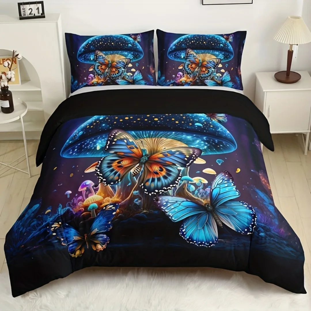 

Комплект постельного белья с цифровым принтом Bueatiful Butterfly, мягкий пододеяльник King Queen Twin, один размер, подарок на день рождения, украшение для спальни