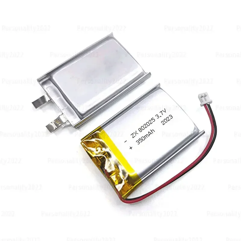 802025 3.7V Lipo Battery 350mAh Li Po Lithium Polymer Batteries for Beauty Instrument Table Lamp Bicycle Tail Light Pet Locator