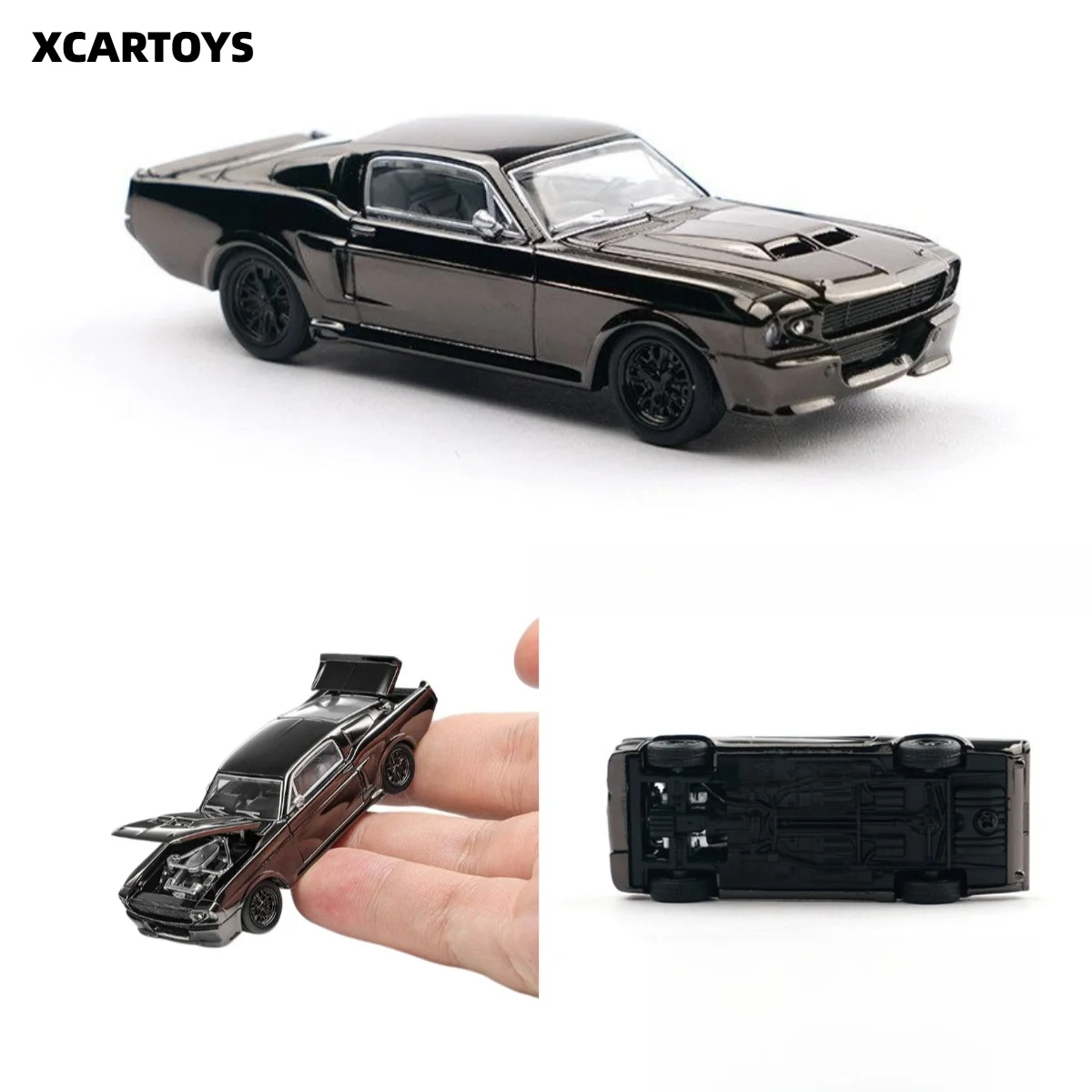 [Spot second hair] Tuoyi 1:64 dark electroplating series Shelby Mustang GT500 alloy car model
