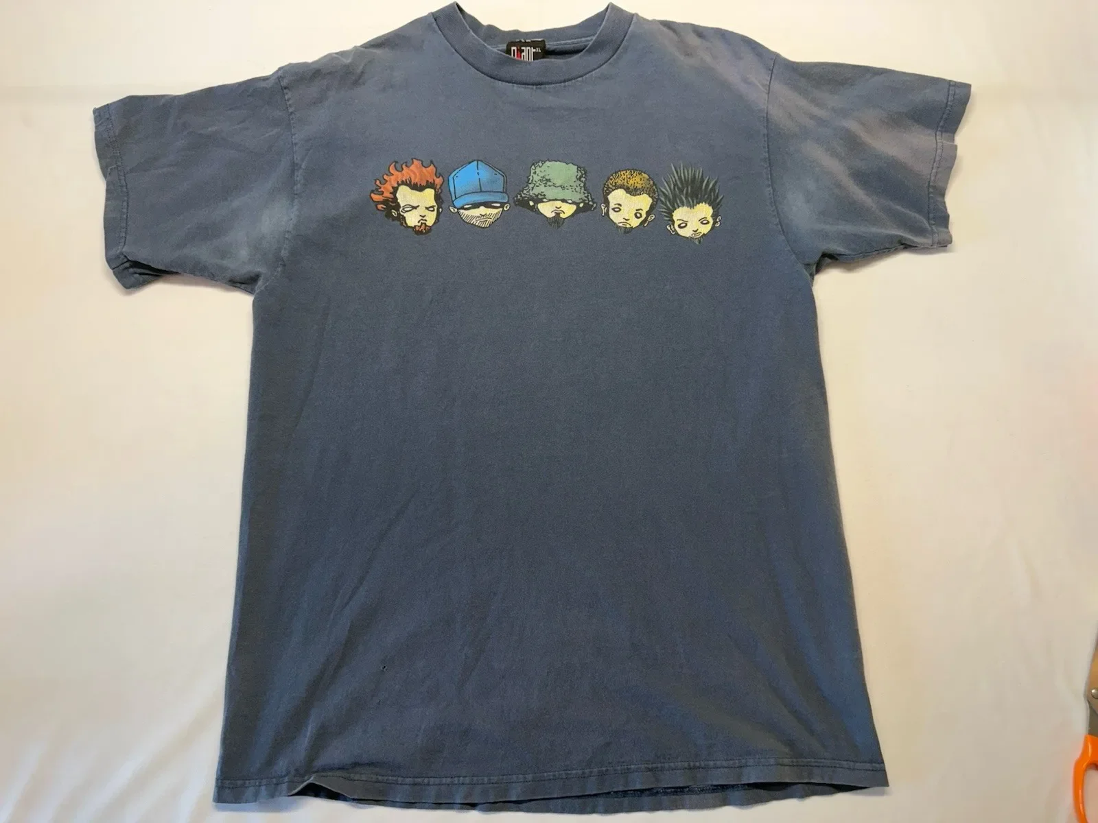 Vintage Giant 1999 Limp Bizkit Family Values Tour T-Shirt Mens XL Blue Distress