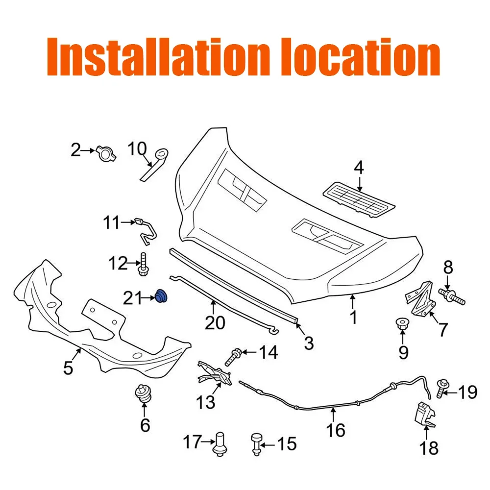 2Pcs Auto Hood Latch Support Rod Retainer Clip Grommet For Ford Focus 2000 2001 2002 2003 2004 2005 2006 2007 NEW W700510-S300