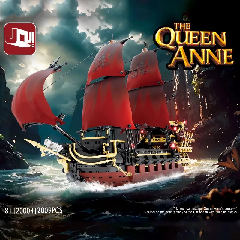 

2009 шт., наборы строительных блоков Annie, пиратский корабль, подарочные корабли, модульная пиратская лодка, кирпич, сборка модели, комплект для взрослых, игрушки «сделай сам», рождественский подарок