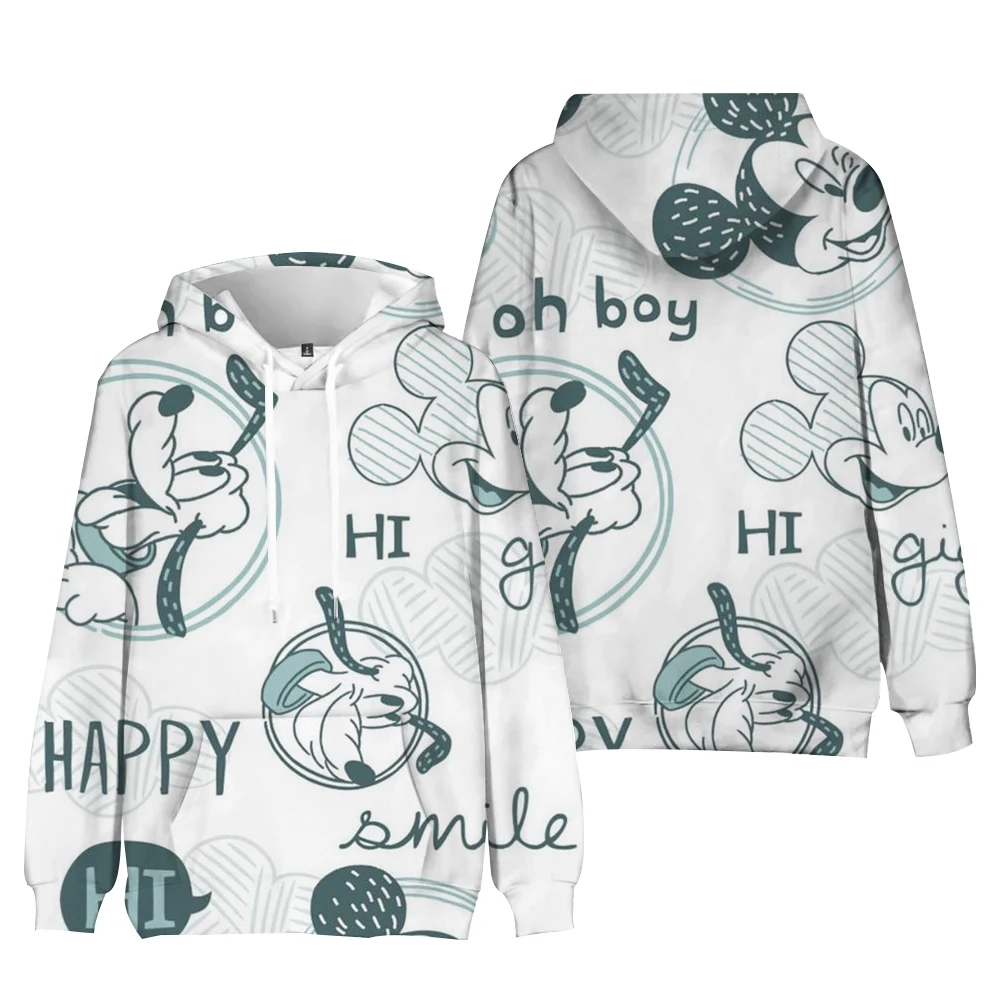 New Streetwear Hoodie Men\'s Fall Long Sleeve Harajuku Disney Stitch and Mickey 3D Print Casual Sweatshirt Y2K 2024