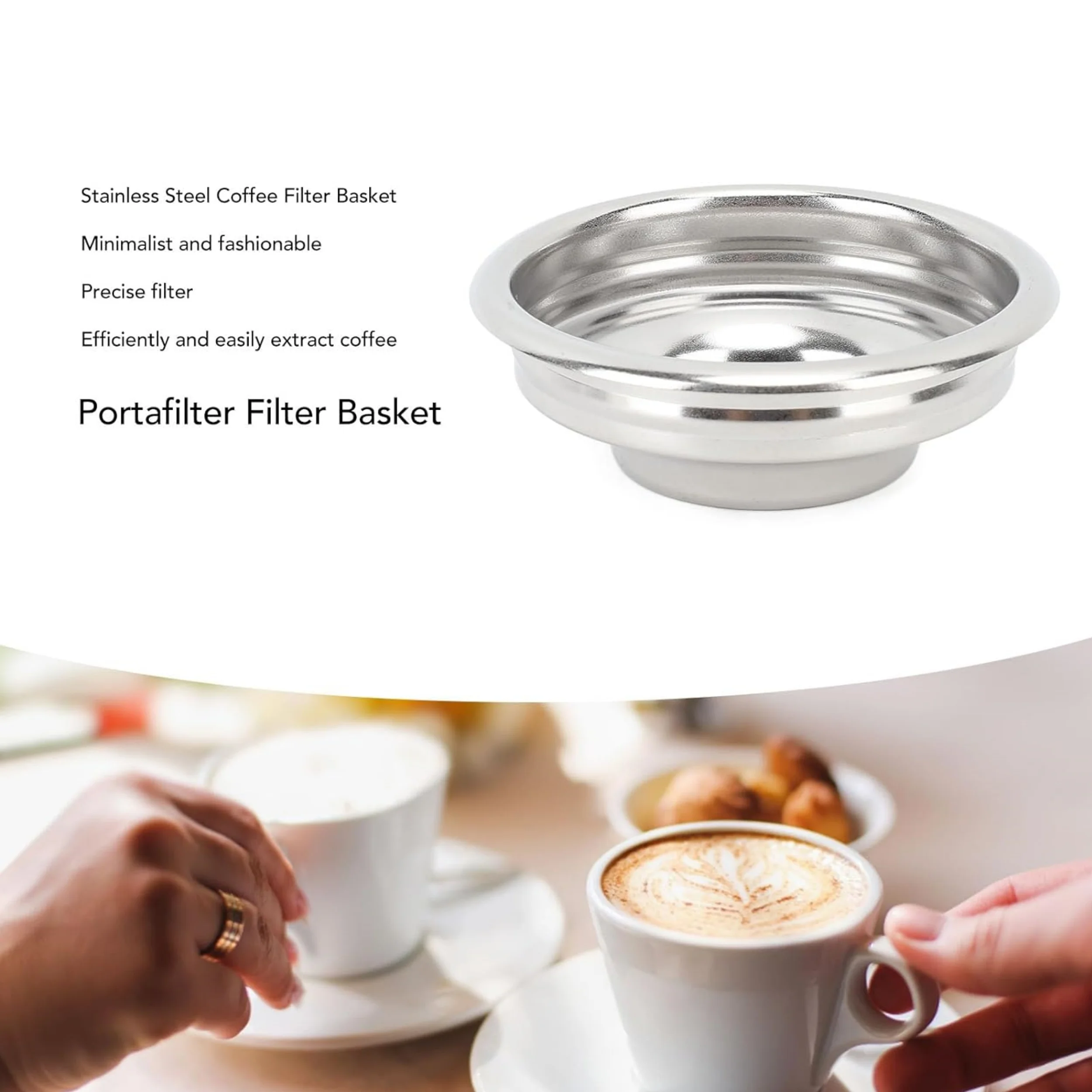 Stainless Steel Coffee Filter Basket Italian Portafilter Cup Filter Basket 58mm Brew Powder Bowl Universal Design