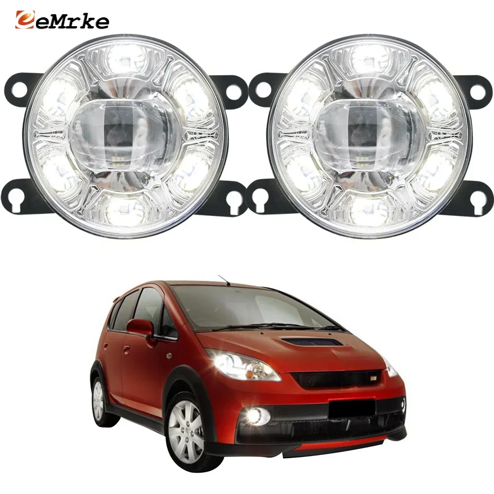 LED Fog Lights for Mitsubishi Colt Ralliart (Z30) 2006 2007 2008 2009 2010 Car PTF w/ Clear Lens + Led DRL Daytime Running Lamp