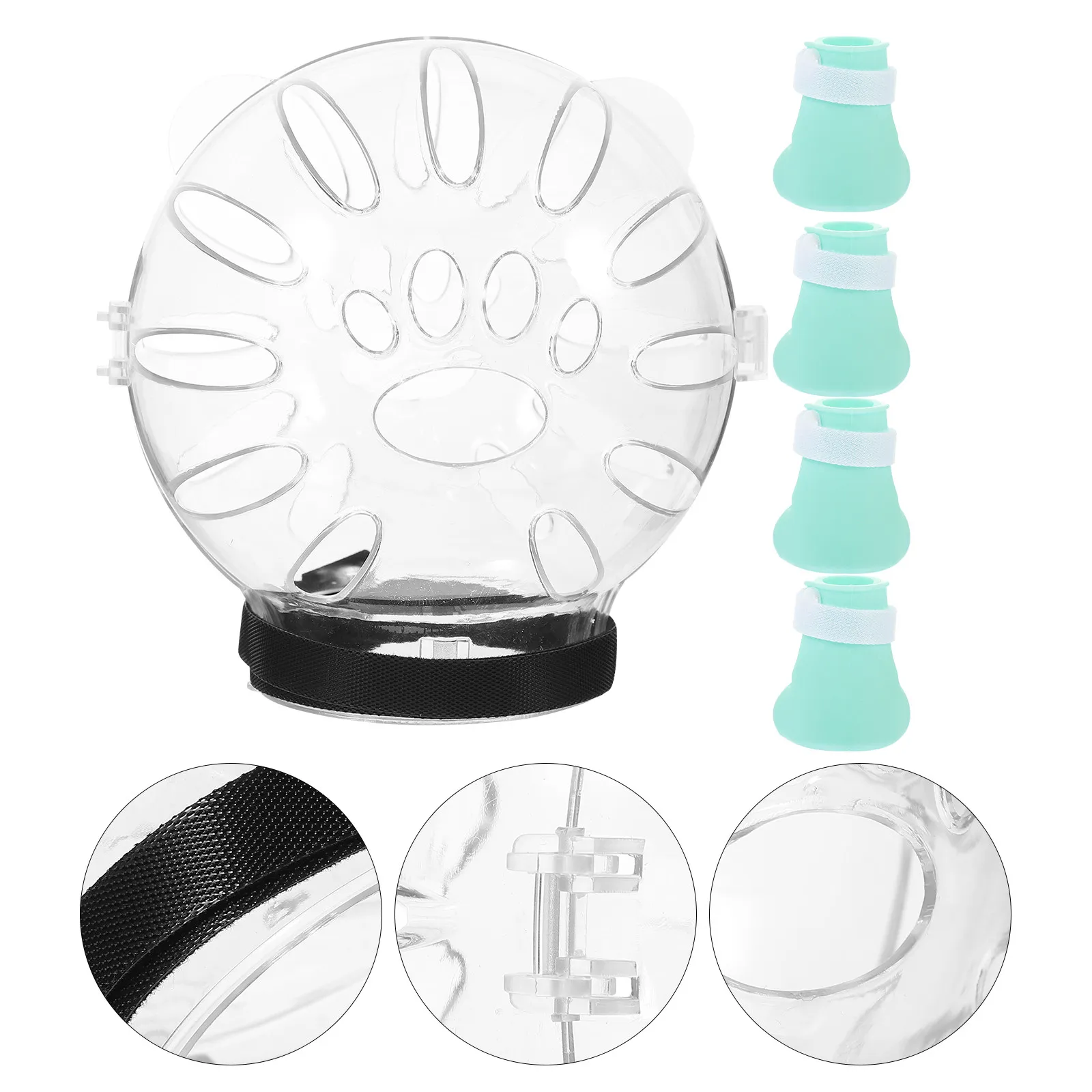 

Комплект из 1 шт. Мягкий силиконовый дышащий защитный капюшон для кошек от укусов и вылизывания, регулируемый, для защиты когтей после операции