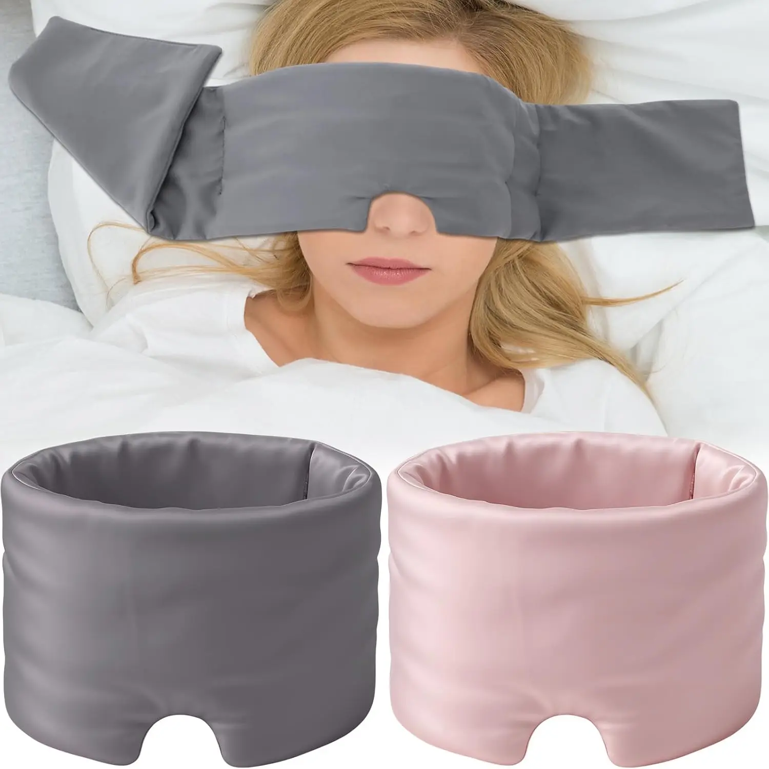 

Weighted Eye Mask for Sleeping Soft Blackout Gravity Sleep Mask Gentle Pressure Eyes Cover with Adjustable Elastic for Men Women