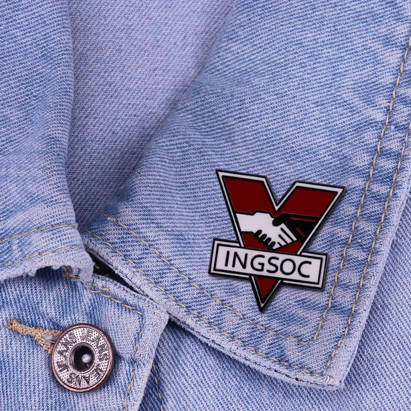 Ingsoc English Socialism enamel pin brooch badge Backpack Jewelry accessories War is Peace novel movie villain organization