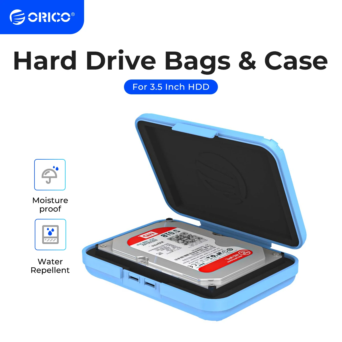 ORICO 3.5 inch Protective Box 5 Pcs Storage Case Dust-proof Moisture-proof Water Repellent Hard Drive Box