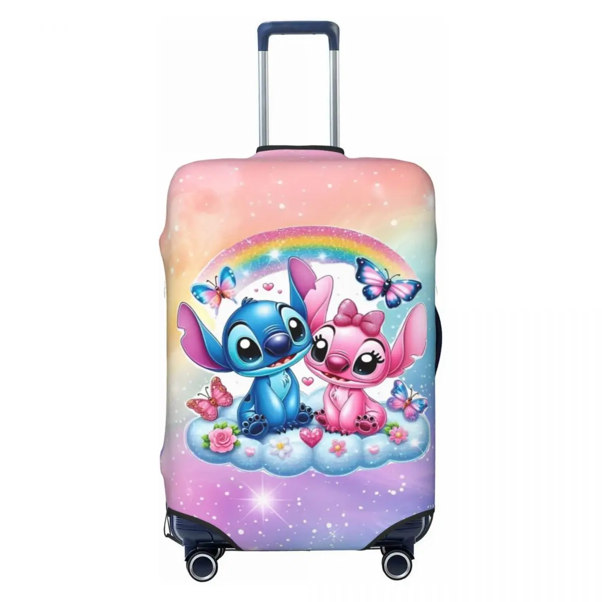 غطاء حقيبة ليلو وستيتش Angel باللون الوردي، حماية عملية لمستلزمات الأمتعة