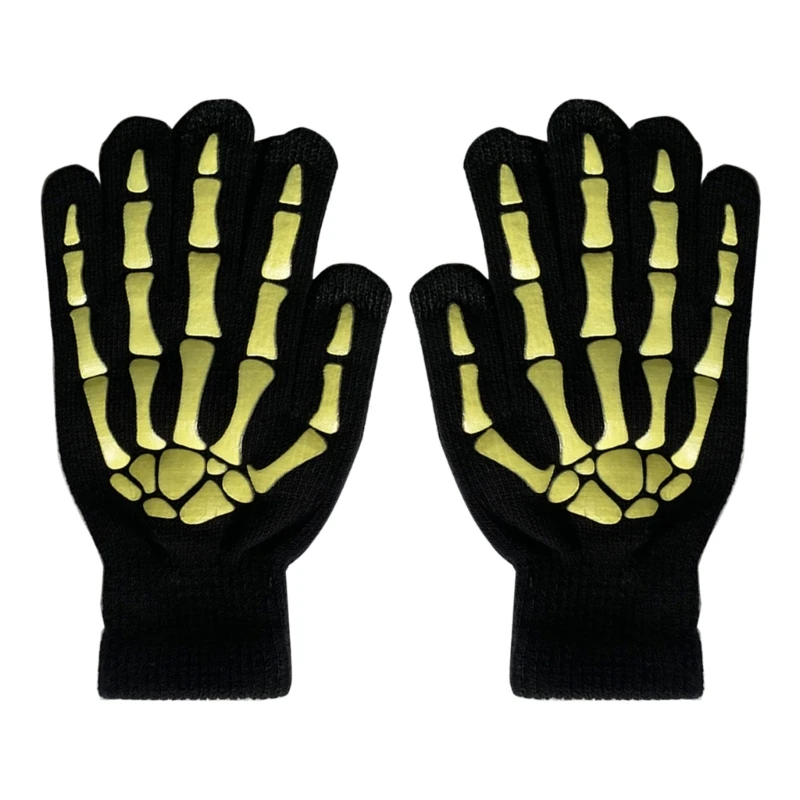 Luminous Halloween Skeleton Claw Gloves Cosplay Party Dress Up Festival Party Glowing Hand Warmers Full Finger Gloves Dropship