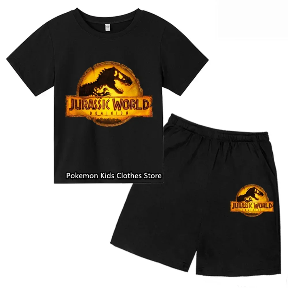 Kids Boys Girls Dinosaur T-shirts Set Cartoon Jurassic Worlds TeenT Shirt Children Birthday Gift Tshirts 3-14y Baby Clothes