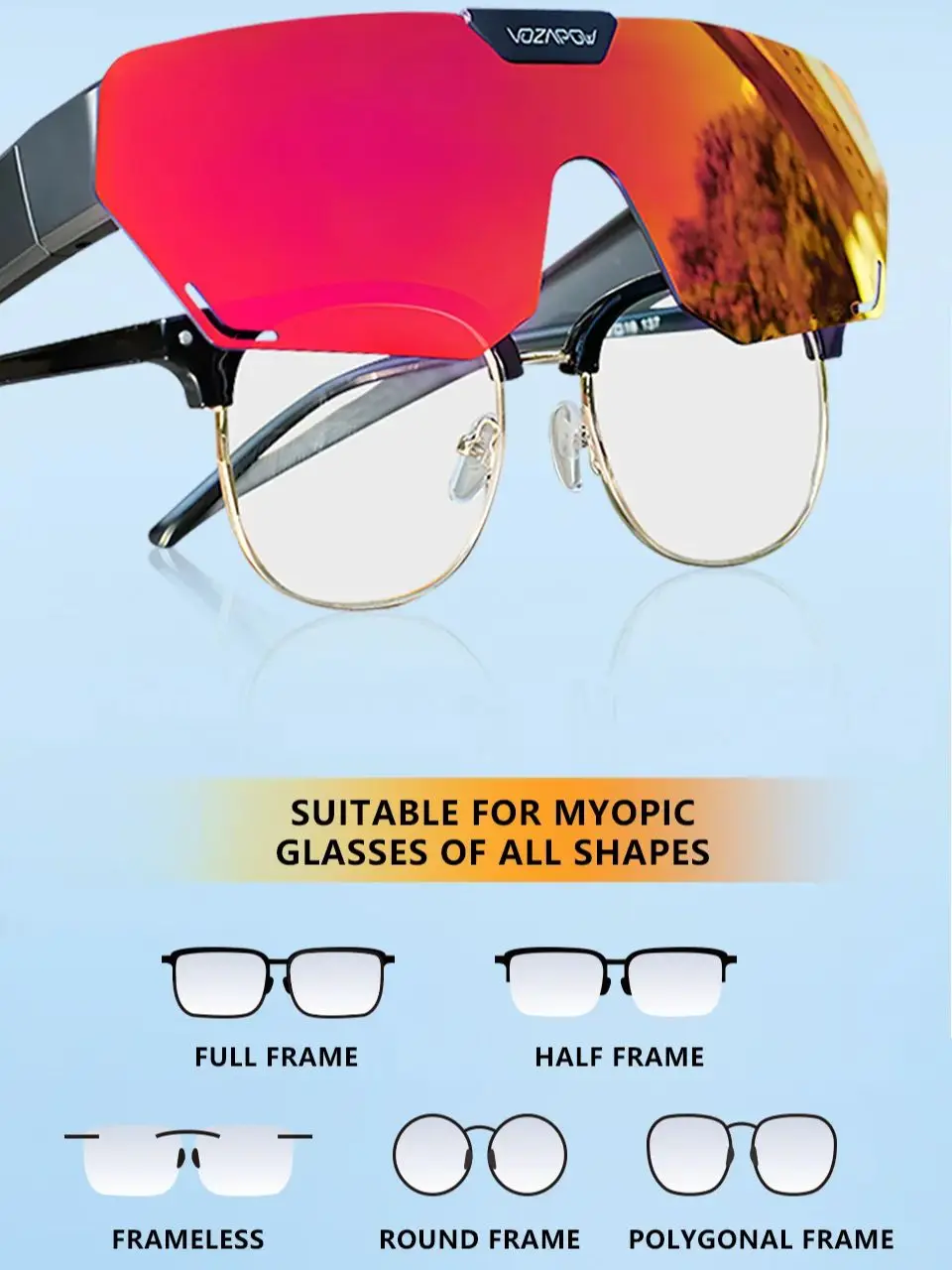 AliExpress vozapow Vozapow Polarized Cycling Glasses UV400 Protection Over Sunglasses For Fishing Driving Hiking Eyewear Bicycle Cycling Goggles