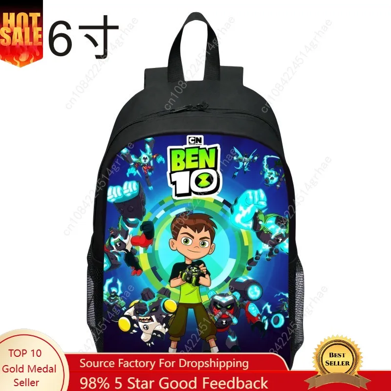 Wholesale new printed BEN10 backpack cartoon boy hacker elementary school lightweight backpack
