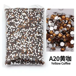 Smoked topaz 2-6mm Resin Non Hot Fix Rhinestones Bulk Wholesale Flat Back Plastic Crystals Nail Ab Trimmings Crystals For Crafts