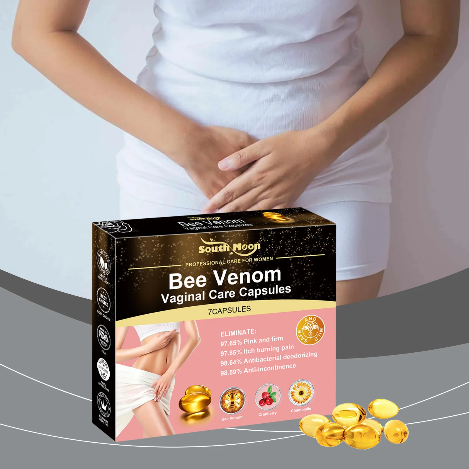 Anti-Itch Vagina Capsule Vaginal Detox Tighten Eliminate Odor Feminine Hygiene Care Vaginitis Treatment Vagina Shrinking Capsule