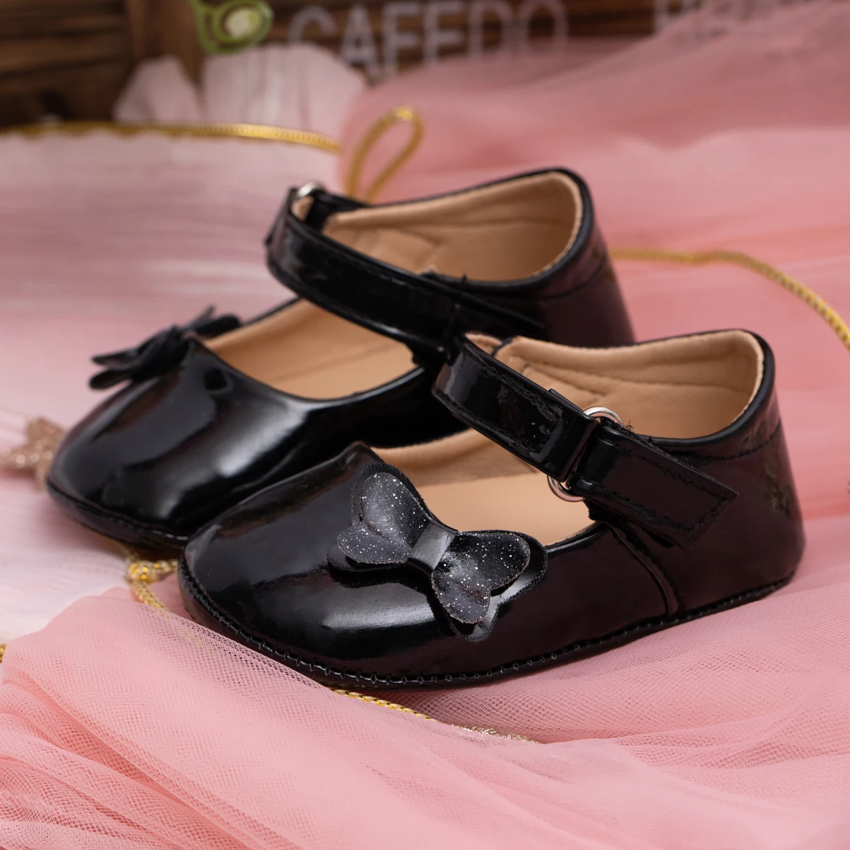 2024 nowe buty dziecięce 0-18months dziewczynka noworodek Princess PU buty dla małego dziecka kokarda dekoracyjna gumowa podeszwa antypoślizgowa