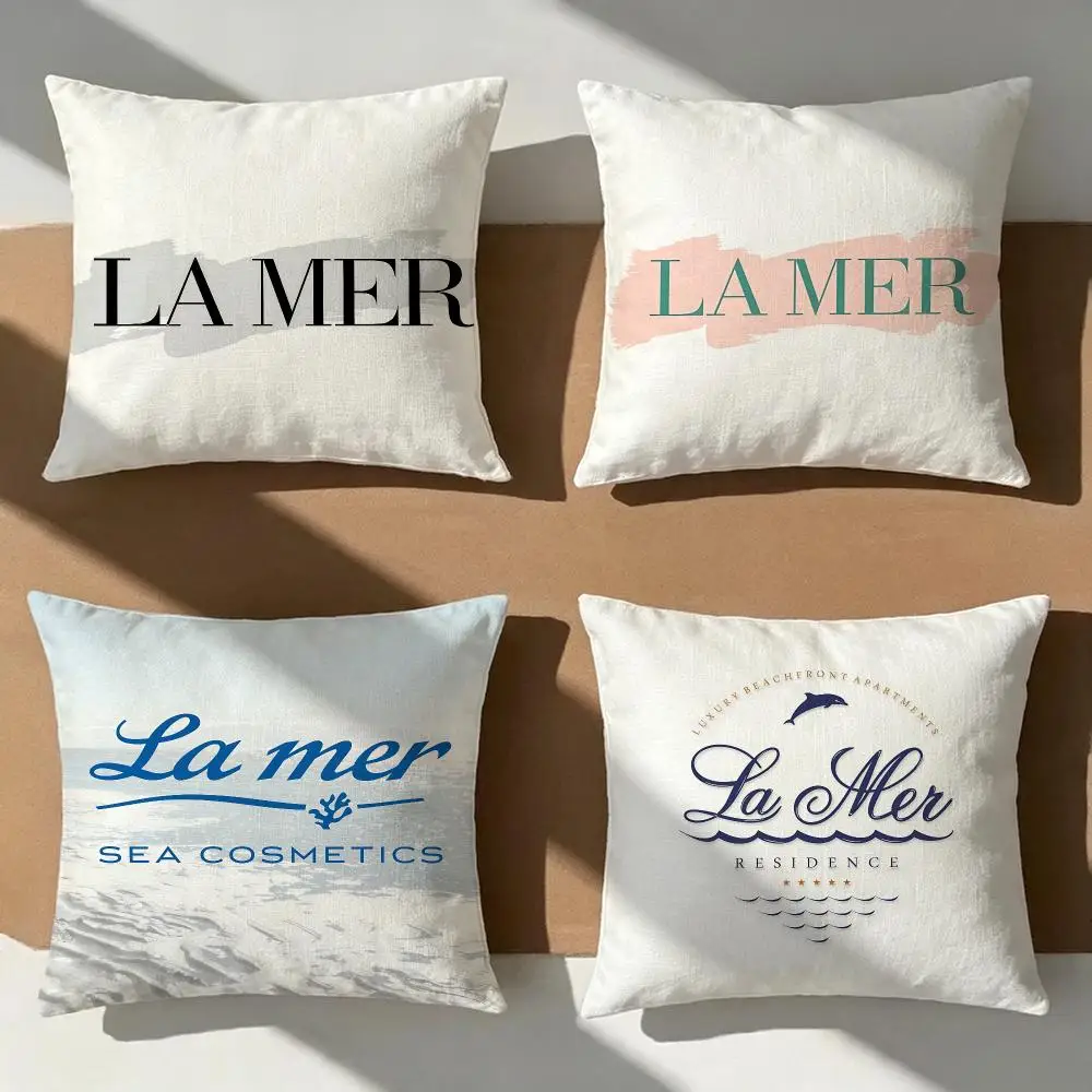 La Mer Cushion Cover Pillow Cover Nordic Minimalist Throw DoubleSided Print Cushion Case for Sofa Bedroom Decor