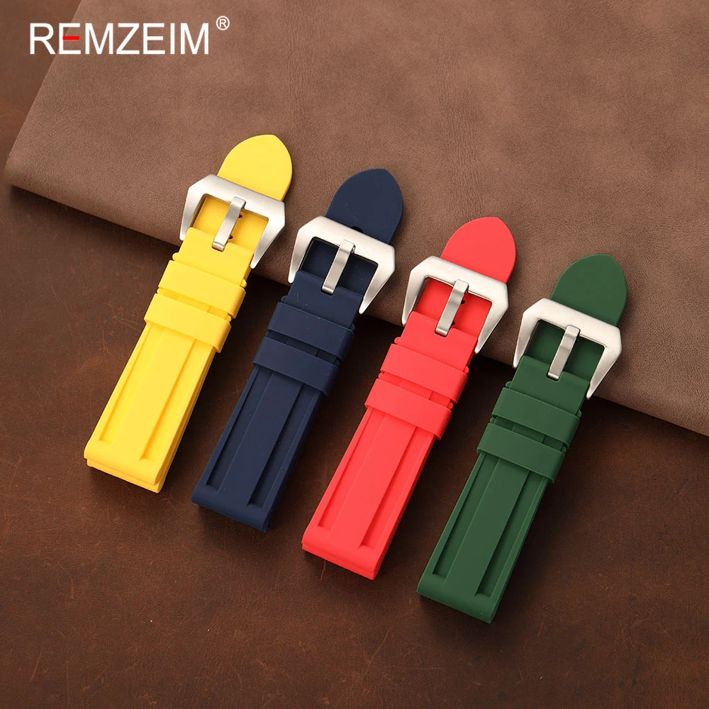 Sport Style Silicone Watch Band Strap for Men 22mm 24mm 26mm Sturdy Replacement Accessory for Wristwatch Watchbands