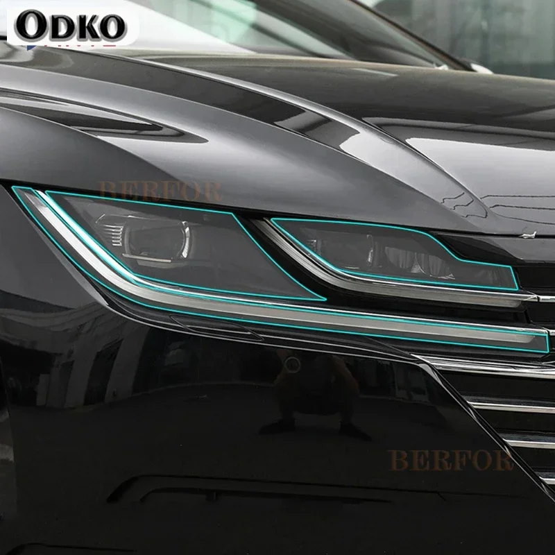 

2 шт. защитная пленка для фар автомобиля, прозрачная черная наклейка из ТПУ для Volkswagen VW CC Arteon 2018-настоящее время, аксессуары