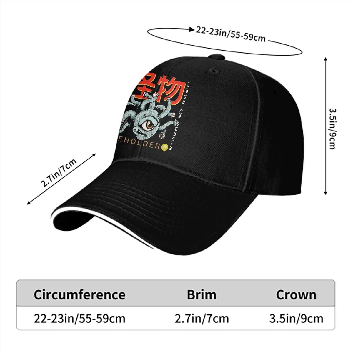 Washed Men's Baseball Cap Beholder Trucker Snapback Caps Dad Hat DnD Game Golf Hats