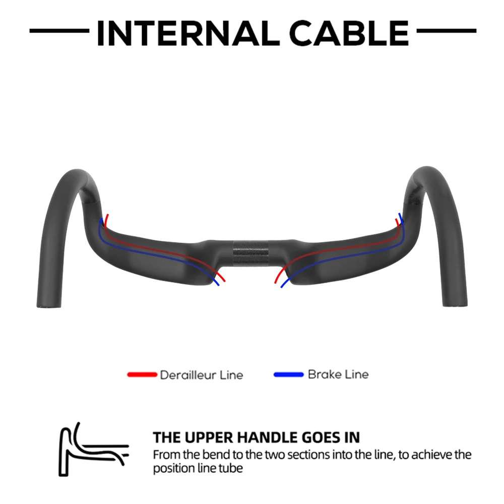 Ullicyc Hover Carbon Handlebar T1000 Full Carbon Rise Road Handlebar Rise 30mm Gravel Cockpit Internal Cable