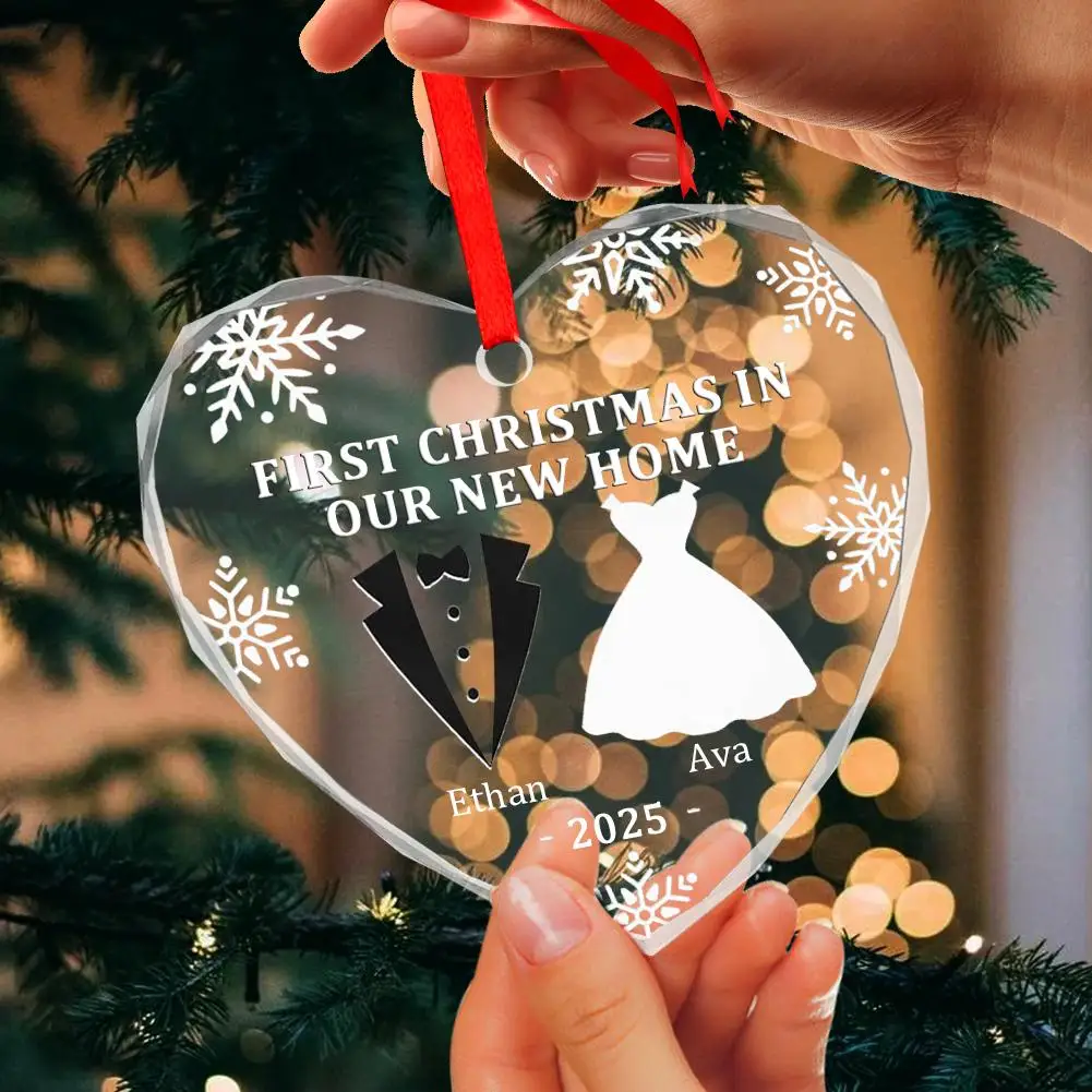 Acrylic Christmas Decorations Couples Crystal Pendant First Married Ornaments Bridal Shower Gifts For Bride Jewelry Accesso V9Y1