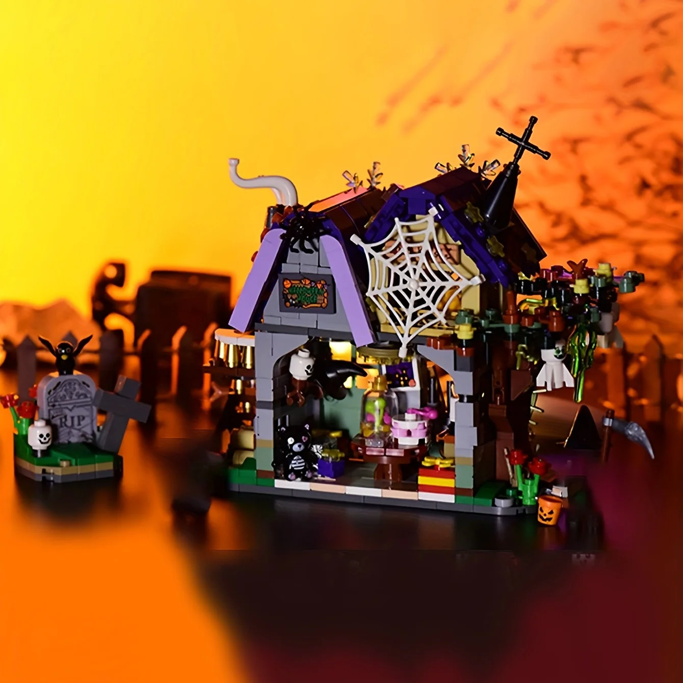 Get Your Own Halloween Scene Special House Building Blocks For Holiday Exquisite Decoration Toys Perfect Gift