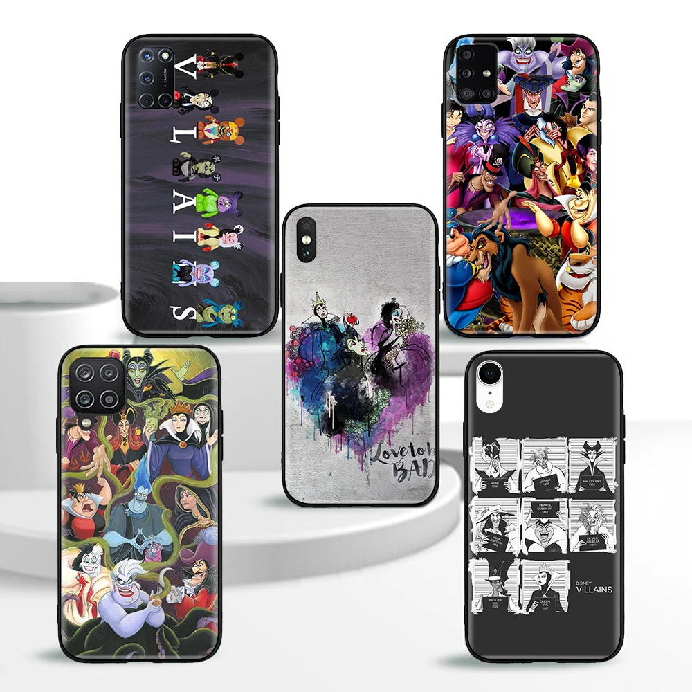 G-40 Disney Villain Black Soft Silicone Case for Samsung Galaxy A52 A31 A22 A32 A33 A12 A11 A50 A50S A51 S22 Plus Ultra 5G