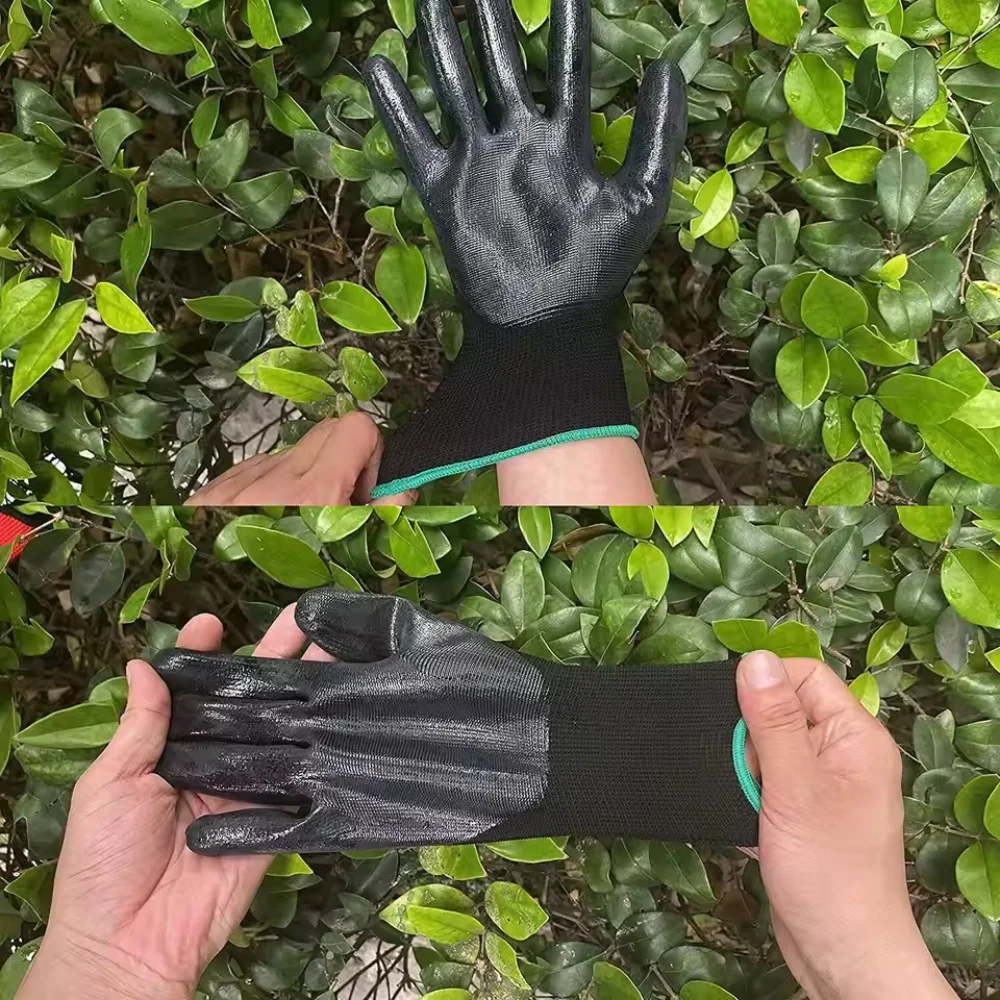 Safe anti-slip, wear-resistant and breathable nitrile gloves - Gardening, labor and construction work safety anti-slip gloves