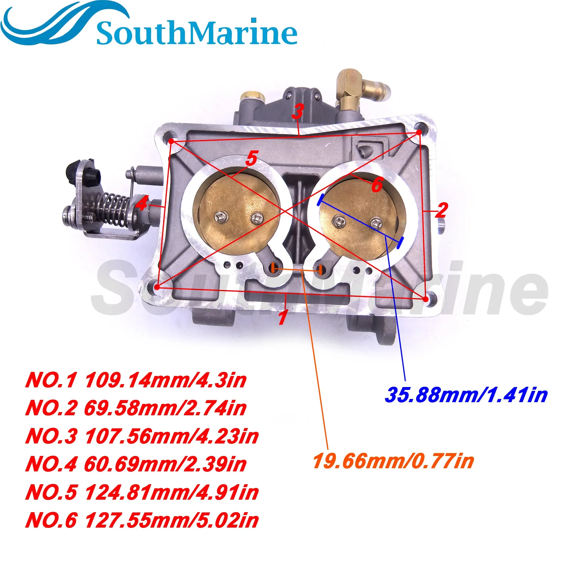 Boat Motor 6F6-14301-00 01 02 03 04 05 06 Carburetor Carb Assy for Yamaha Outboard Engine E40G E40J E40 40HP 2-Stroke