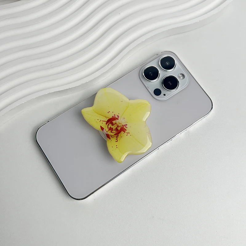 난초 아크릴 소켓 그립 Cymbidium 맞춤형 전화 홀더 접이식 링 전화 지원 인기 스타일 인터넷 연예인