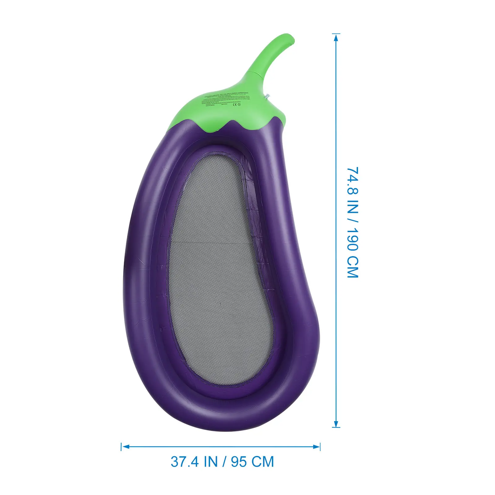 Eggplant Inflatable Pool Floating Sofa Bright Mesh Detail Inflatable Floating Bed Raft Air Mattress Summer Party
