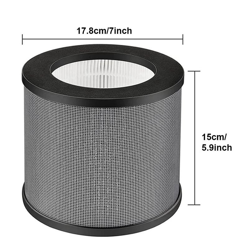 2 Pack Replacement Filter For Taotronics TT-AP006 Air Purifier, 3-In-1 H13 True HEPA Filter And Activated Carbon Filter