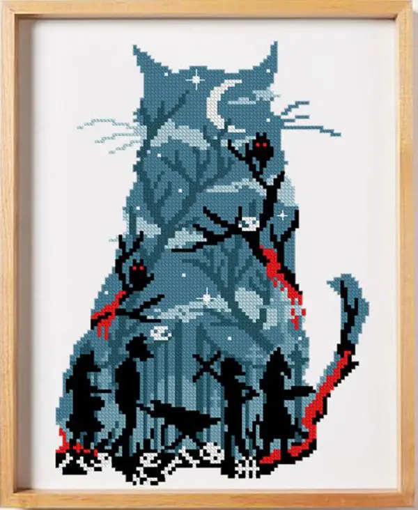 

Horror movie editing Pattern Cross Stitch Kit Aida Count Unprint Canvas Stitches Embroidery DIY Handmade Needlework