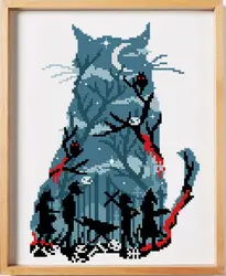 Horror movie editing Pattern  Cross Stitch Kit Aida   Count Unprint Canvas Stitches Embroidery DIY Handmade Needlework