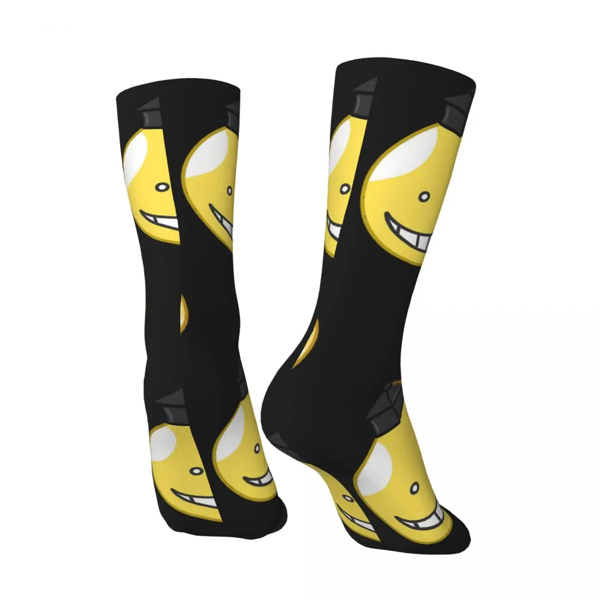 Funny Crazy Compression Sock for Men Korosensei Assassination Classroom Hip Hop Harajuku Ansatsu Kyoushitsu Happy Boys Crew Sock