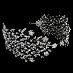 Bridal Headbands For Wedding Cubic Zirconia Bride Tiara Headdress Prom Party Hair Jewelry Accessories Hairbands Women Headpieces