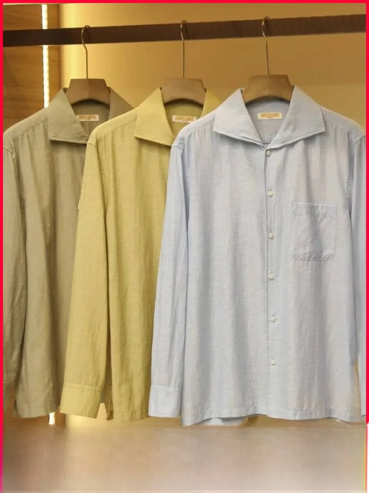 

Linen Blend Long Sve Casual irt for Men Spring Summer Busin Casual Versatile Classic Collar Trendy Faion