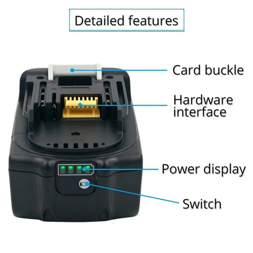 For Makita Rechargeable Power Tool Battery, 18650 Lithium-ion Battery Pack , 6.0 Ah 18V LXT BL1860B BL1860BL1850 BL1830