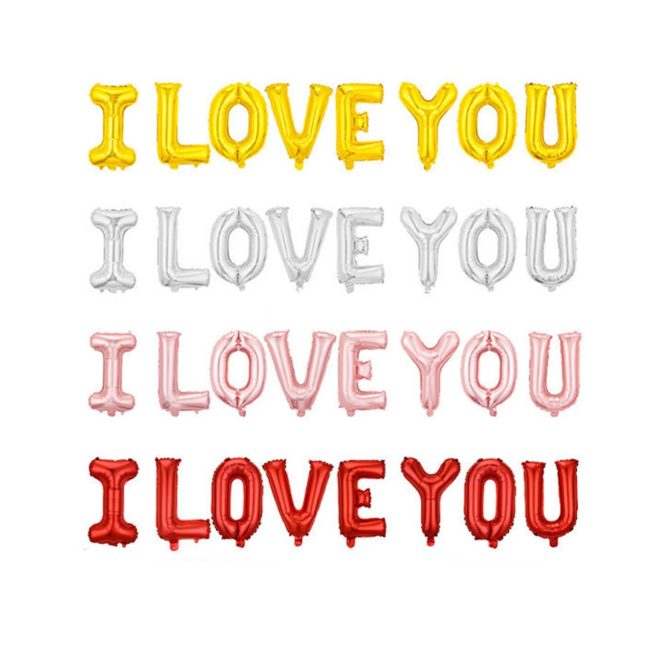 I LOVE YOU English Letter Aluminum Film Balloon Set 16 inch Confession Background Decoration Balloon Valentine's Day