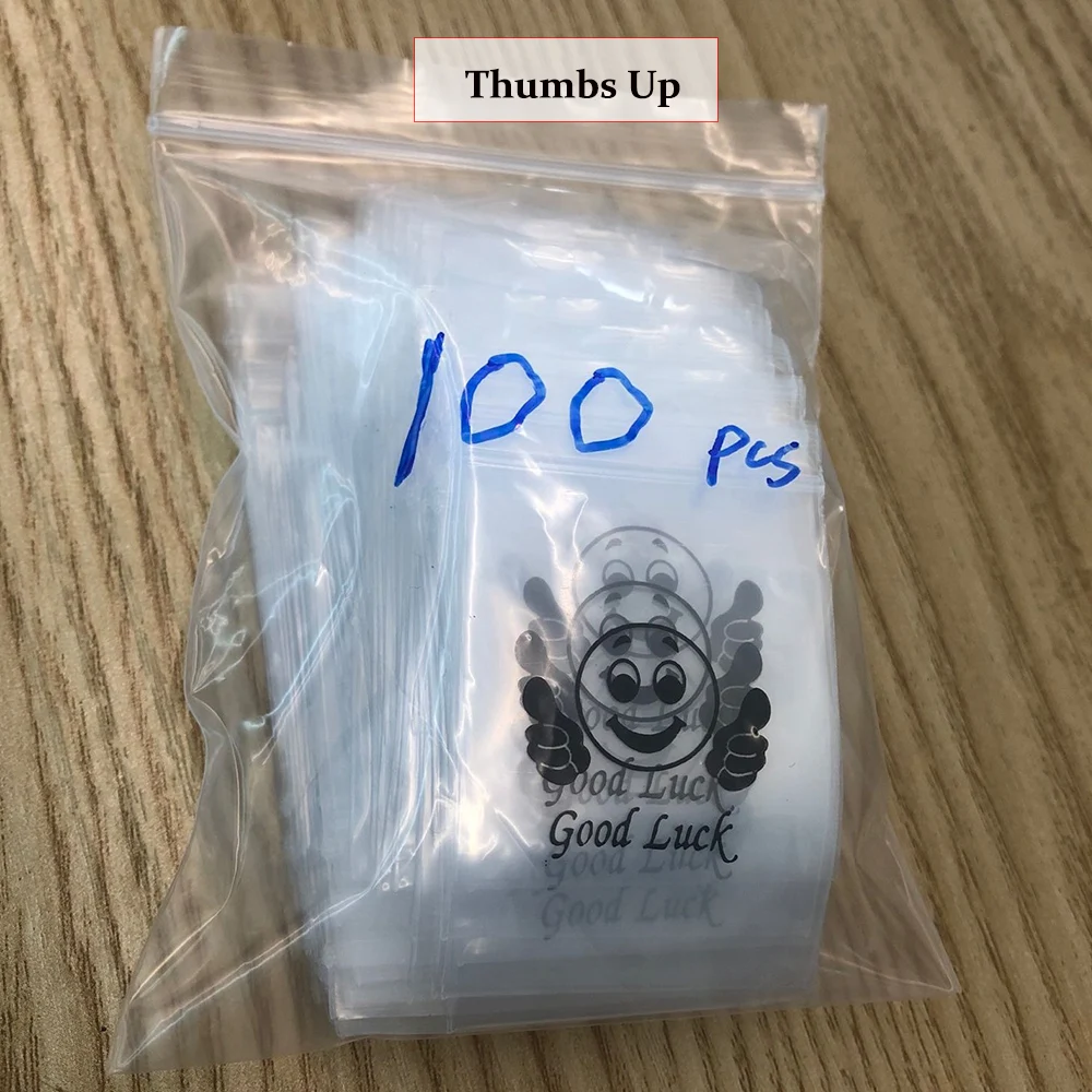 Starose 100 Teile/los Neue 4x6 cm Daumen Up Druck Klare Druckverschlussbeutel Glück Schmuck Verpackung ZIP Beutel wasserdichte Kunststoff Versiegelt Beutel – Detail 9
