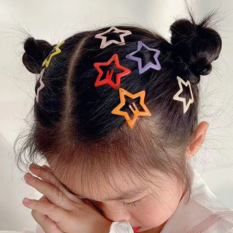 Luminous Glow In The Dark Star Water Drop Hairpin Candy Color BB Snap Clips Barrettes Girls Hair Grip Kid Headdress Accessories