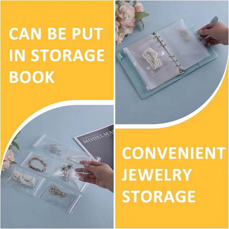 AB02 80 قطعة أكياس المجوهرات البلاستيكية البلاستيكية التعبئة كيس التخزين الذاتي ختم الحقيبة والمجوهرات سستة حقيبة مكافحة الأكسدة قفل الحقائب