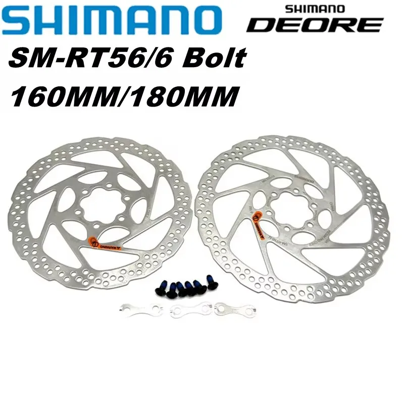 SHIMANO RT56 Rotor 180mm 160mm Brake Disc DEORE SM RT56 Discs Rotor 160 mm 6 Bolt Mountain Bike Brake Disk Bicycle Accessories