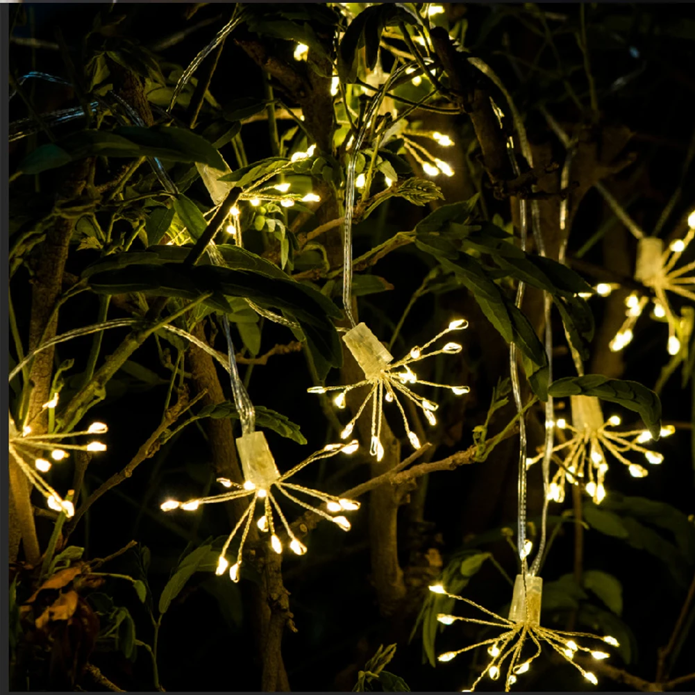 0.6w LED Fireworks String Light With Timing Function 8 Modes IP65 Waterproof Fairy Lights For Indoor Outdoor Decoration