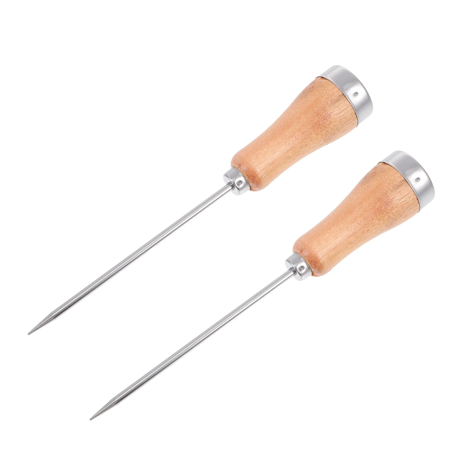 2 Pcs Ice Pick Spike Bartender Picks Tool Refrigerator Breaking Accessories Japanese Chipper Crusher Wood Handle for Freezer