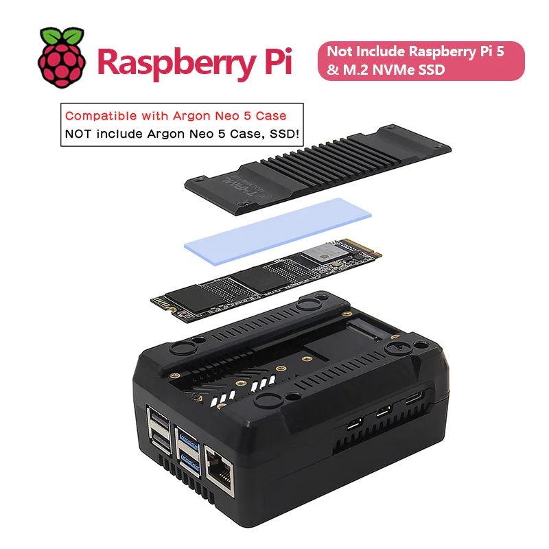 Imagem -04 - Placa de Expansão Argon Neo para Raspberry pi Pcie para M.2 Nvme 2280