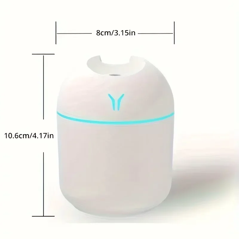 Humidificateur d'air ultrasonique USB Portable, diffuseur d'huile essentielle, purificateur de voiture avec lumière LED, éclairage romantique, nouveauté, 1 pièce